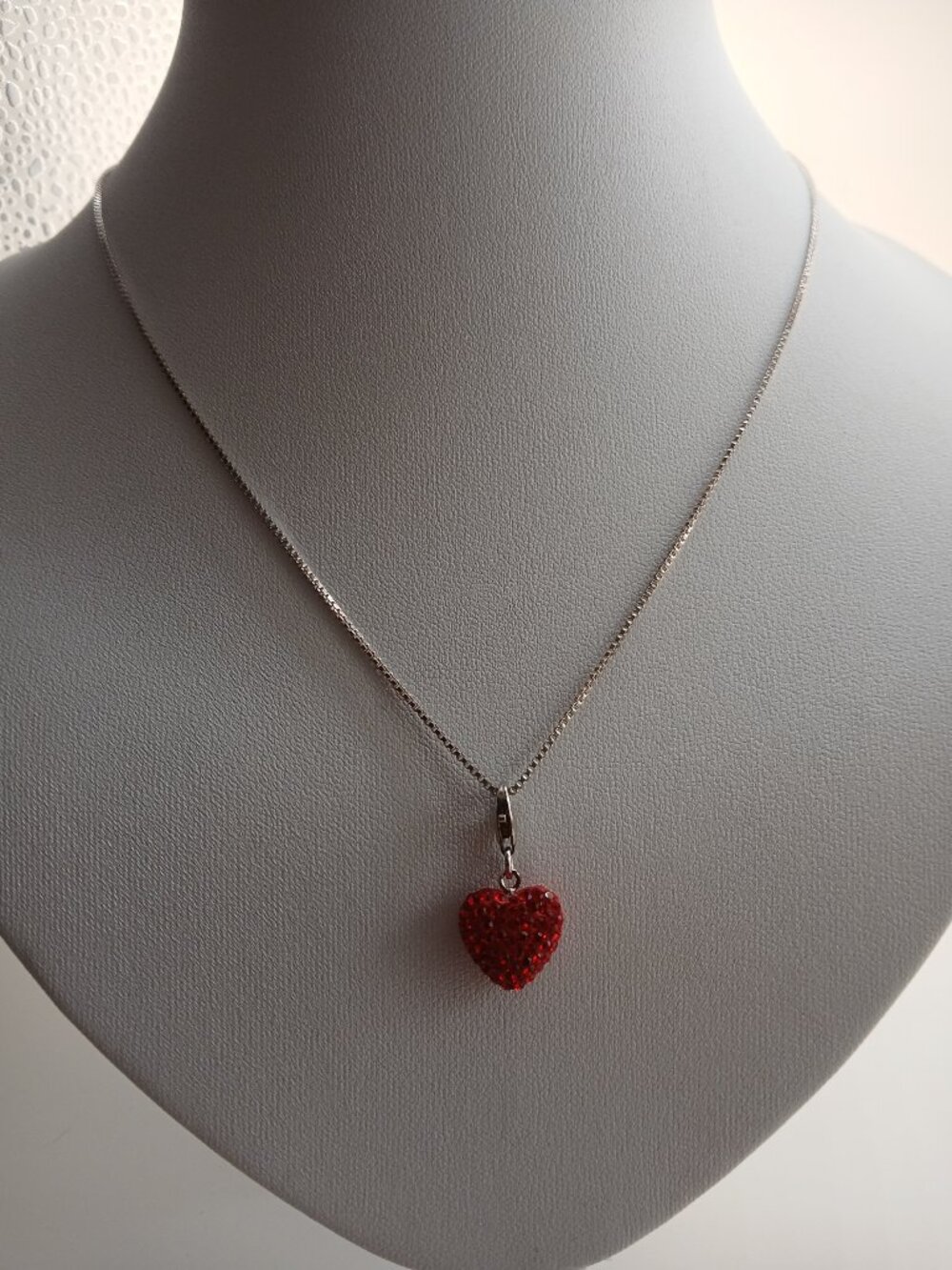 Disney Snow White Sparkling Ruby Red Heart Sterling Silver Necklace by Rocklove